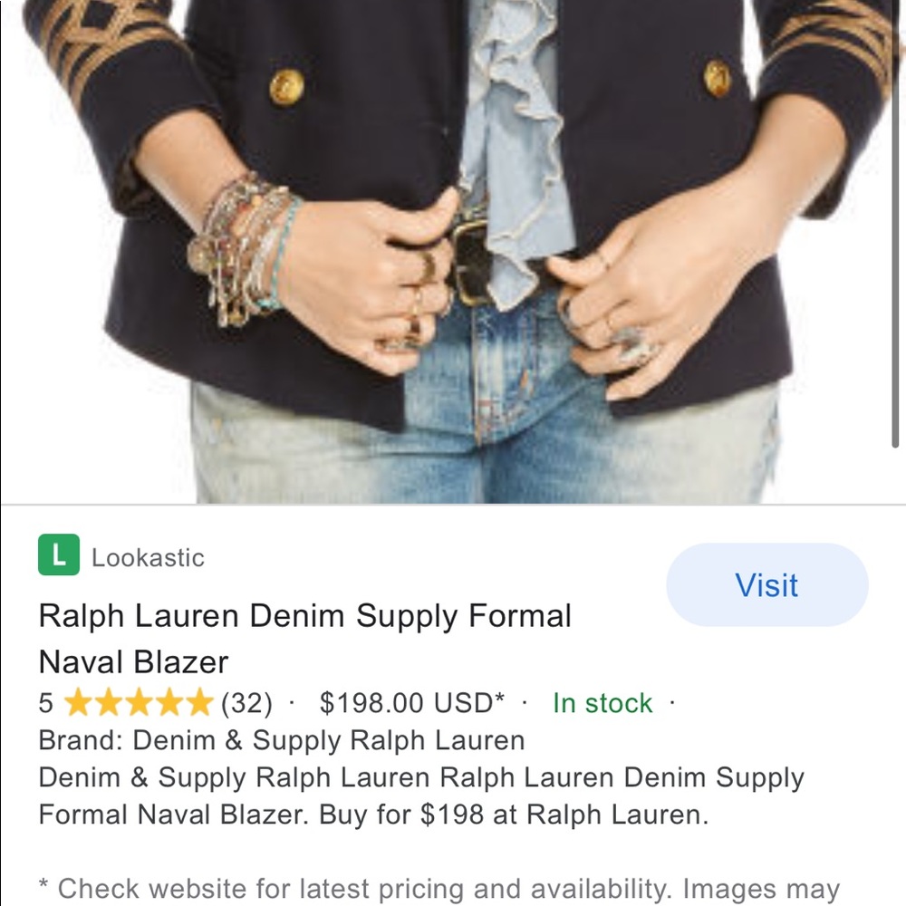 Ralph Lauren Denim & Supply Military Blazer Jacket - Picture 6 of 6